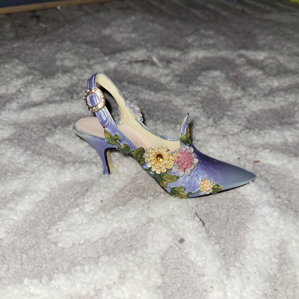 Floral Embellished Purple Mini Heel Just The Right Shoe 2000s